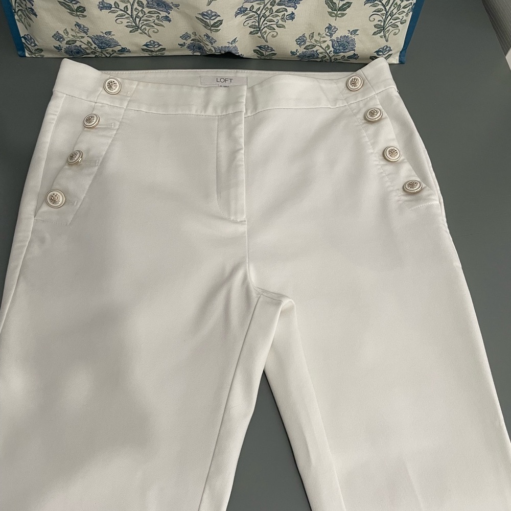 LOFT White Trousers Elegant ankle length